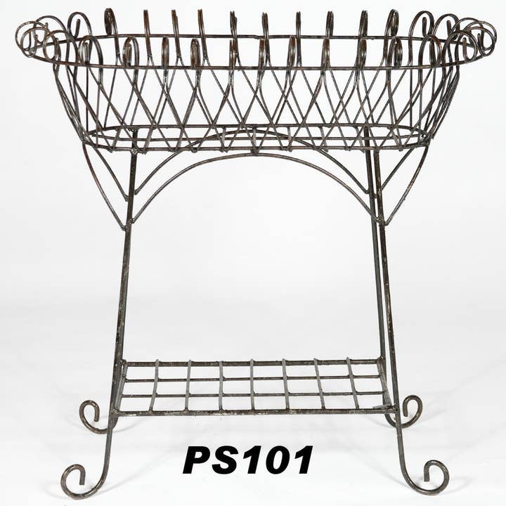 Garden Iron And More - Wholesale Outdoor Ornament/Decor - Deep Basket Fern Stand - Clear Coat Finish