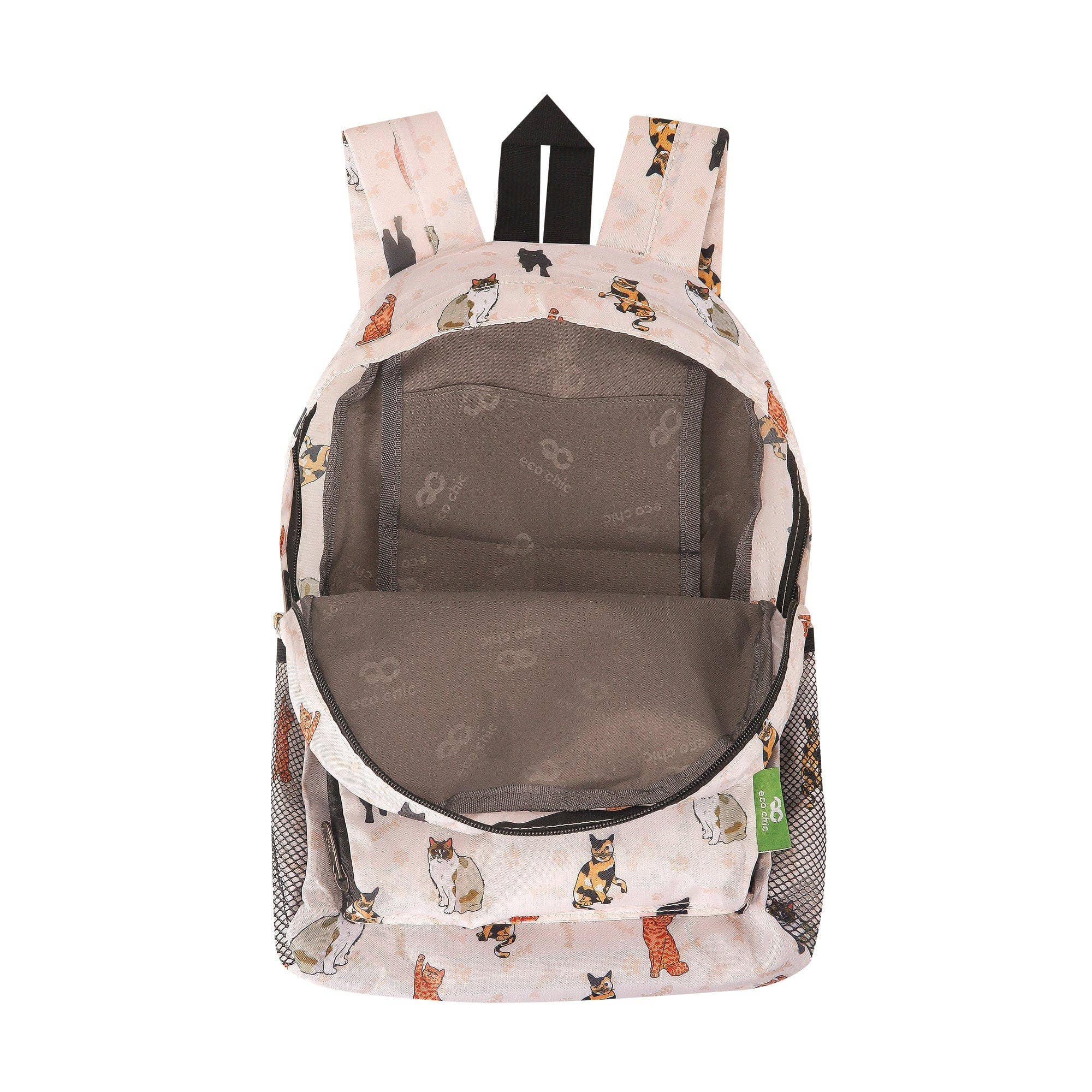 Eco Chic - Wholesale Backpack - Women's - Eco Chic Lightweight Foldable Mini Backpack Beloved Cats1