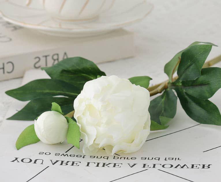 Sweet Home Deco - Wholesale Artificial Flowers - 26''T Silk Artificial Peony Spray, Spring Blooming Peonies 5