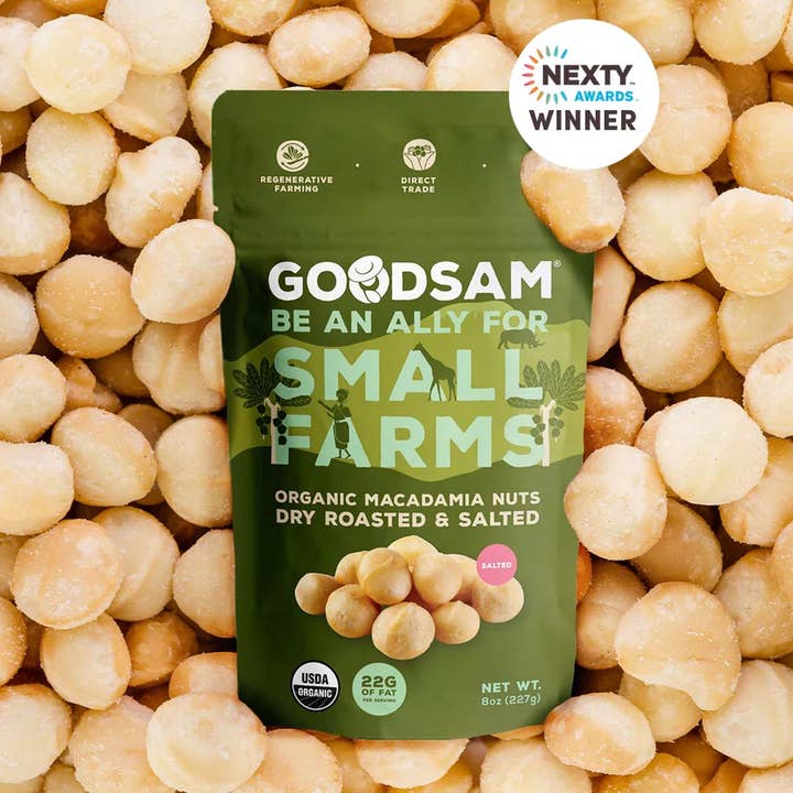 GoodSAM Foods - Wholesale Nuts - Organic Salted Macadamia Nuts, 8oz
