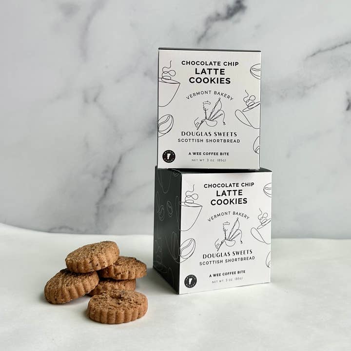 Douglas Sweets - Wholesale Cookie - Mini Box Latte Chocolate Chip Cookies Shortbread