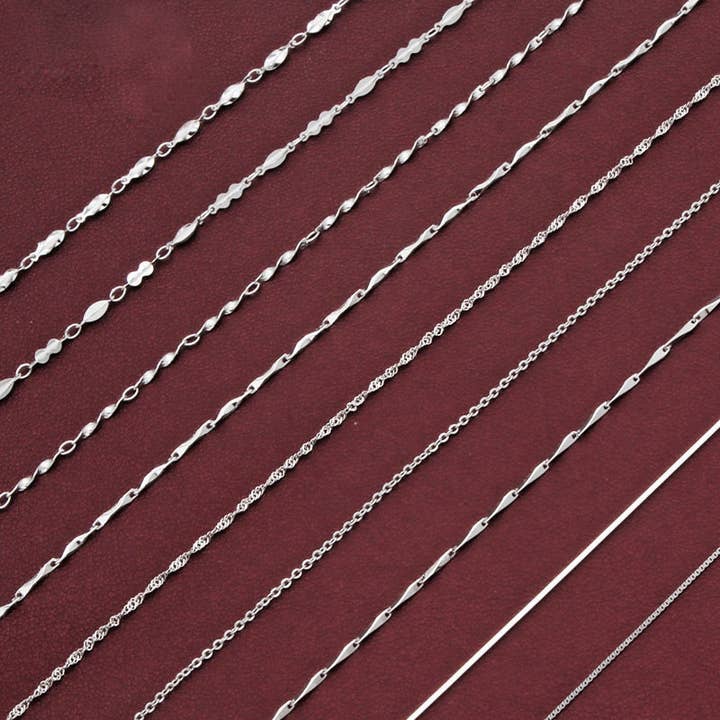 Perimade & Co. LLC - Wholesale Link & Chain Necklace - Box Cable Singapore Necklace Chain in 925 Sterling Silver