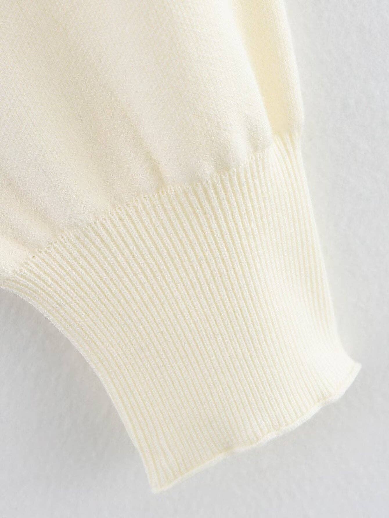 Beige 2-teilige Outfits Strick-Crop-Pullover Minirock-Set DP25F723 für den Großhandel auf Faire7