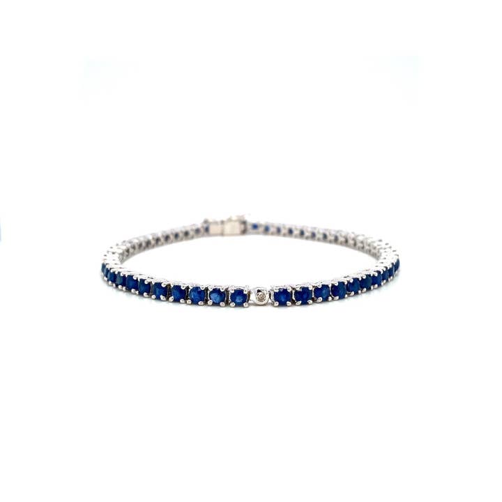 Bracciale con zaffiri in argento sterling 925 - KSD 43810 per la vendita all'ingrosso da parte di Kotawala Jewels