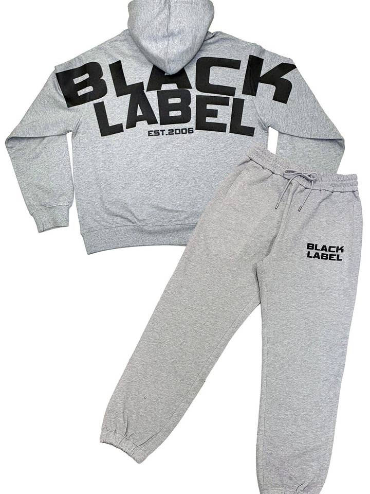 Men Black Label BL6 Black Silicone Hoodie and Jogger Set for wholesale by Black Label x Raw