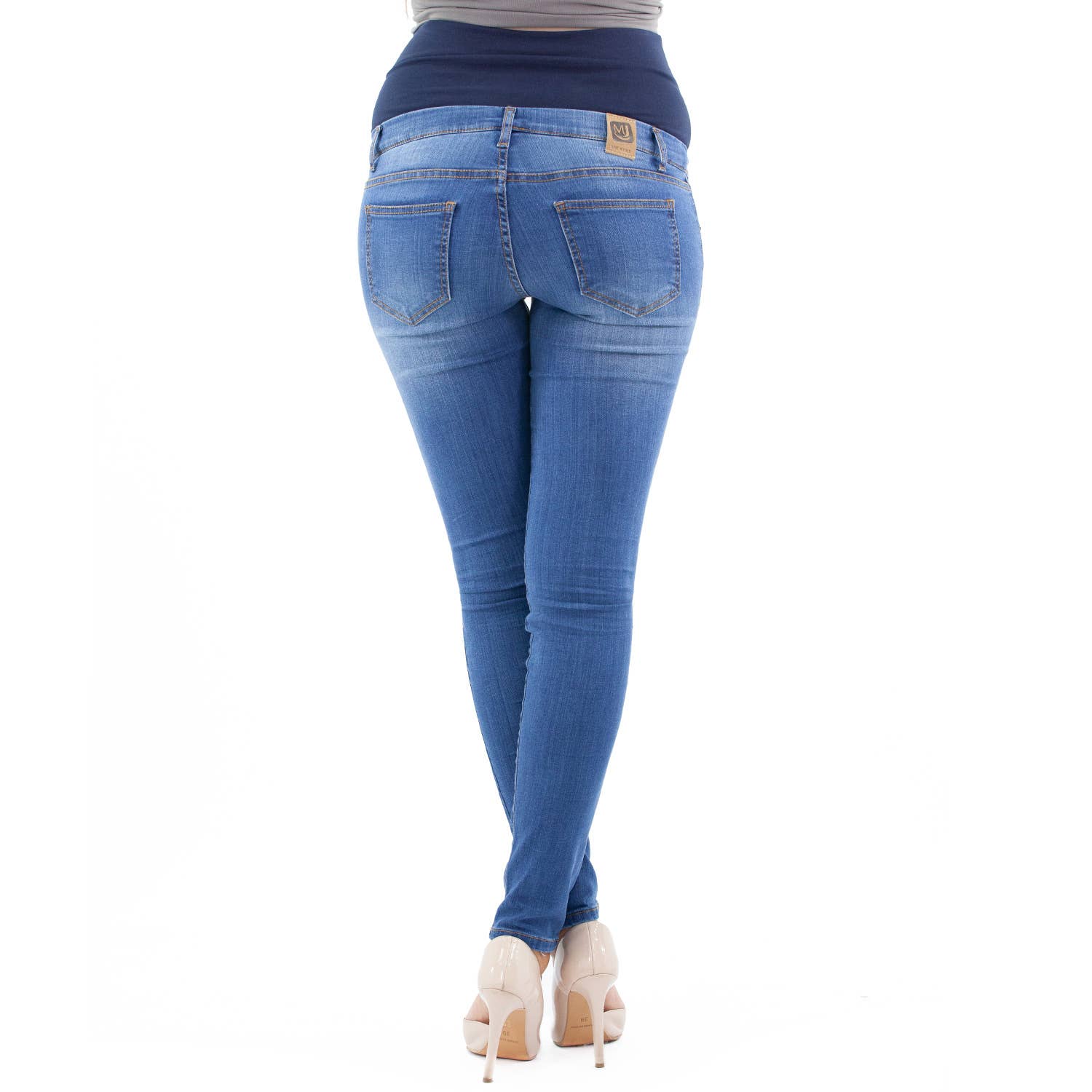 Delux, slim fit maternity jeans - light blue for wholesale on Faire1