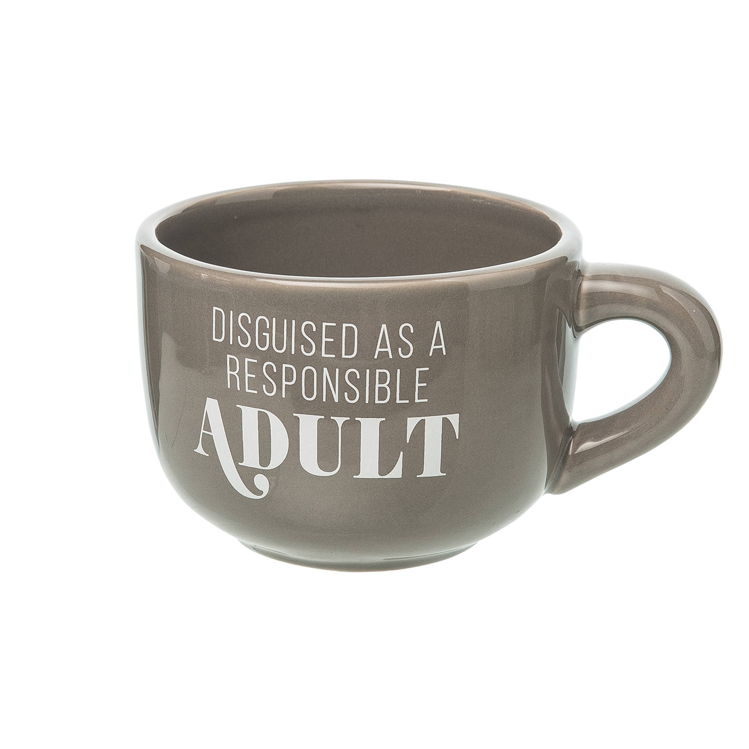 Totalee Gift - Wholesale Coffee Mug - SALE Ceramic 6.5" Gray Responsible Adult Cappuccino Mug0