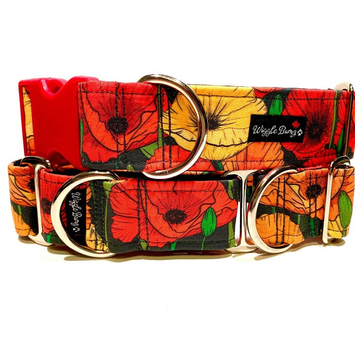 Poppy Garden Dog Collar for wholesale by Wiggle Bumz