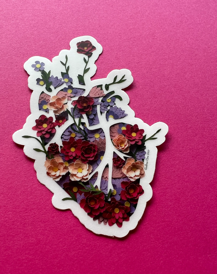 ACira Studio LLC - Wholesale Sticker - Blooming Heart Sticker2