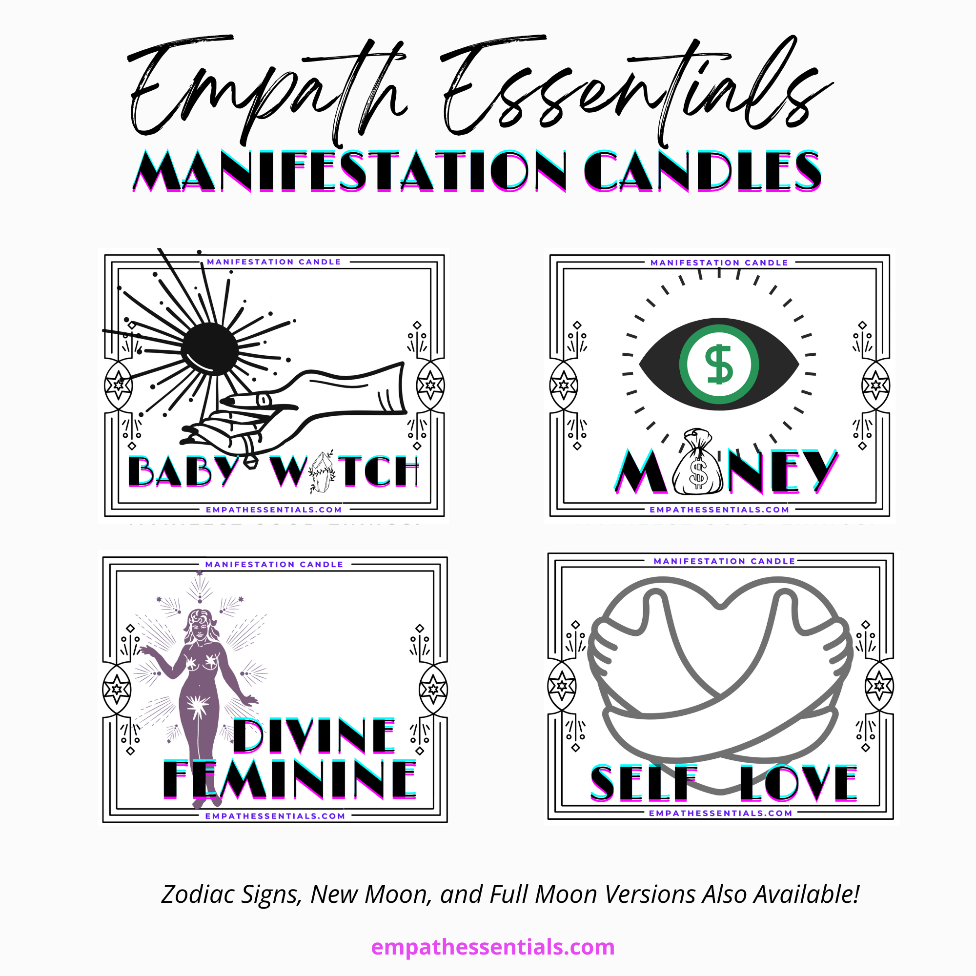 Empath Essentials - Wholesale Votive Candle - 8" Manifestation Candles8