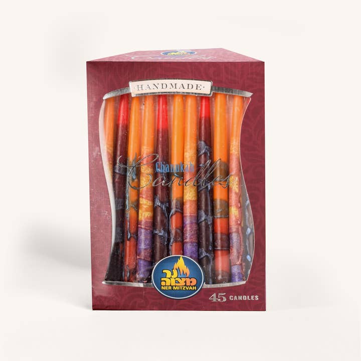 Ner Mitzvah - Wholesale Tapered Candle/Candlestick - Chanukah Candles - Premium Multi Color - 45 Pack1