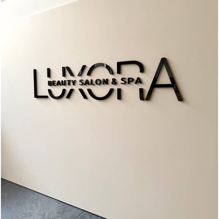 Lasartify - Wholesale Wall Sign - Large Custom Salon sign for the wall Glossy Black1