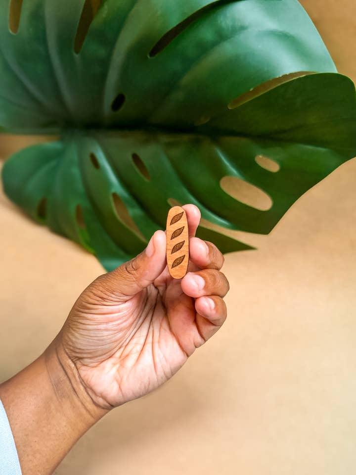 Wooden Baguette Pin for wholesale by The Independent Youth