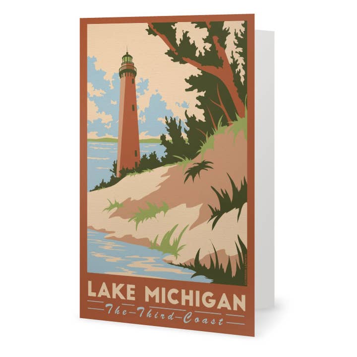 Lake Michigan Dunes Grußkarte für den Großhandel von Lionheart Graphics
