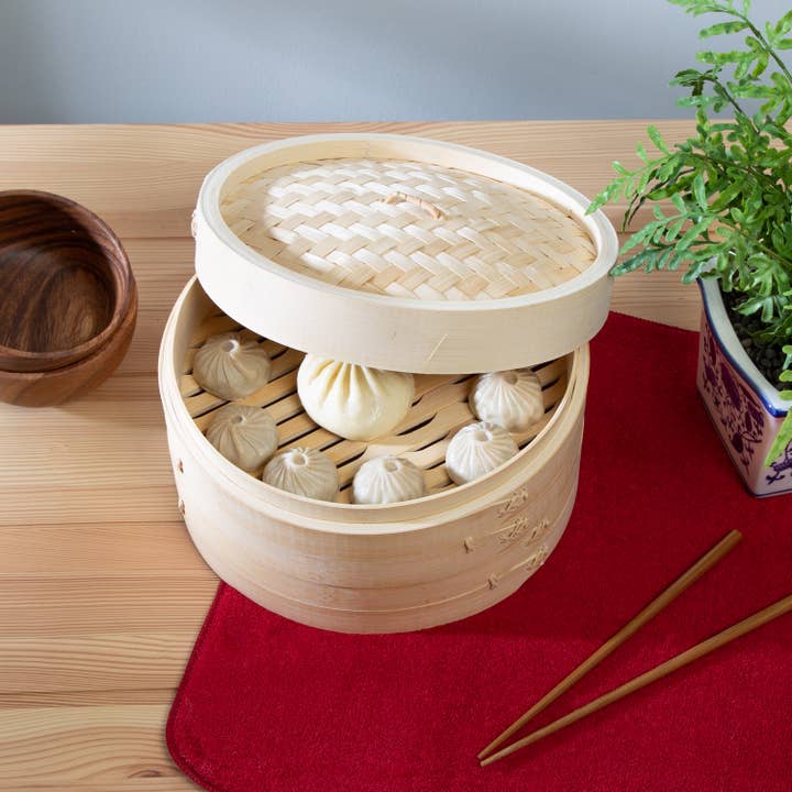 Kitchen Supply - Wholesale Steamer - Joyce Chen 2-Tier Bamboo Steamer Baskets, 10-Inch3