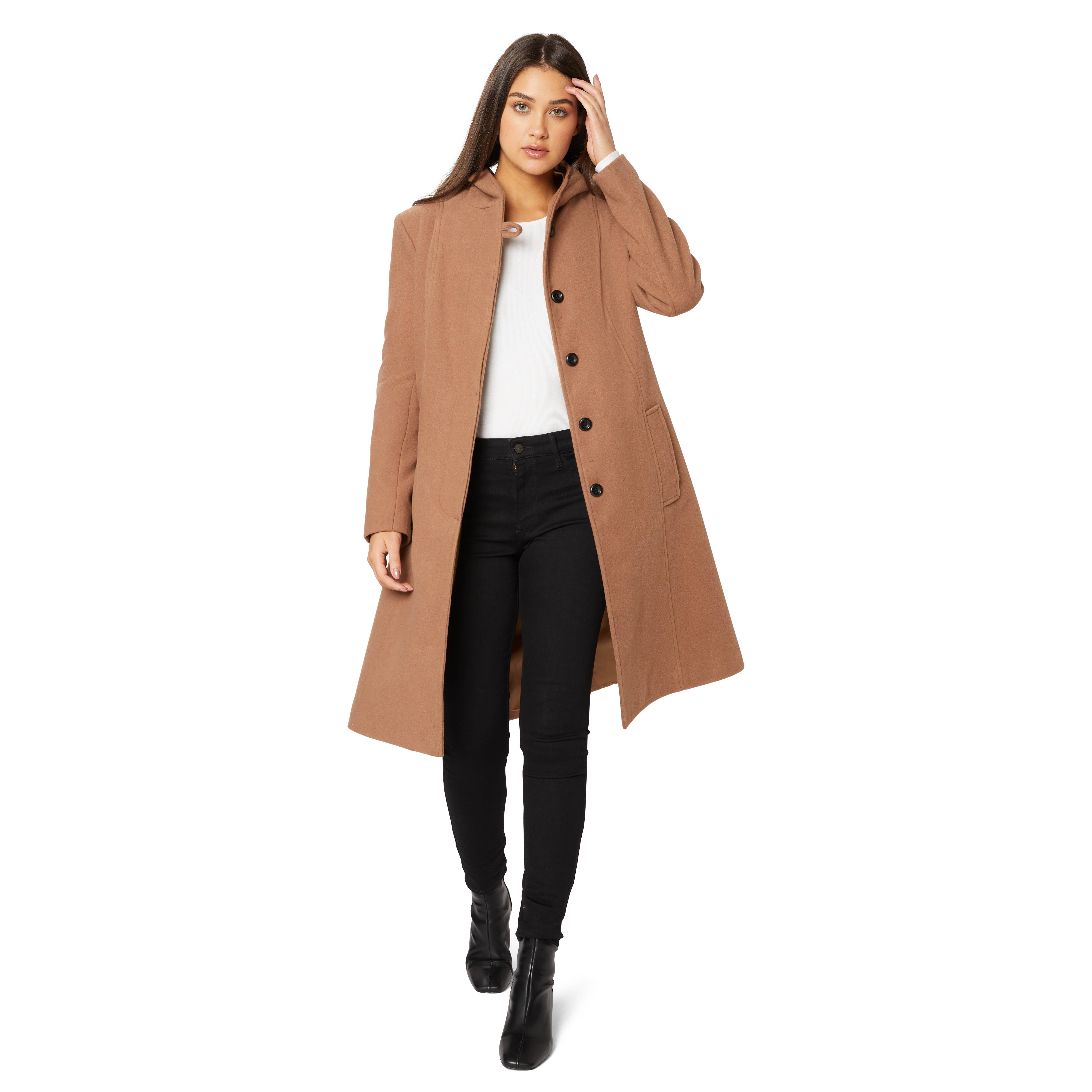 Anastasia - Vente Manteau – femme - Manteau d'hiver à capuche en fausse laine Anastasia Fashions12