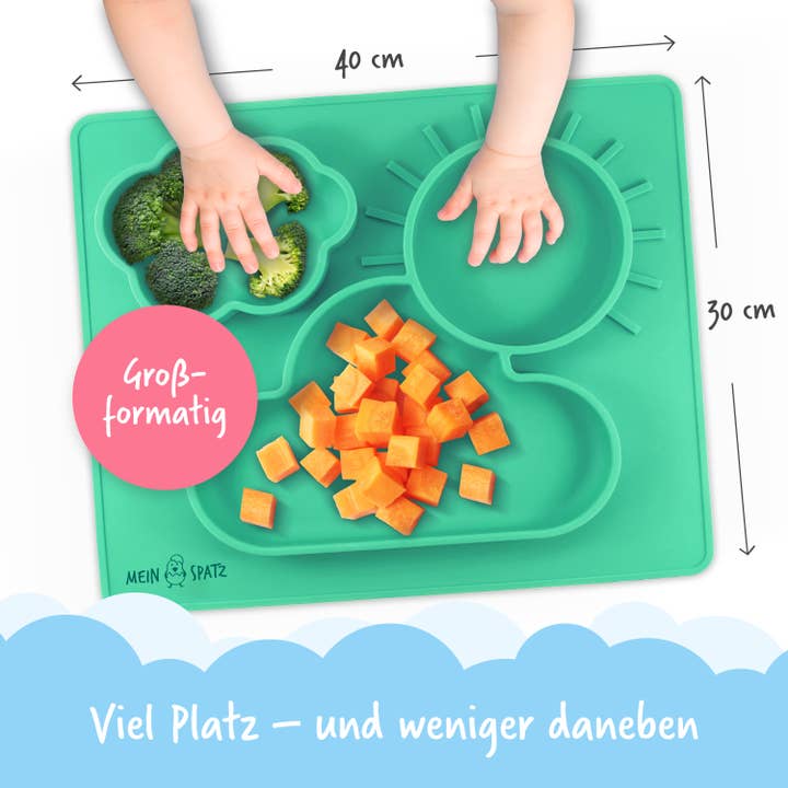 Backefix - Wholesale Dinner Plate - Kids & Baby - Silicone children's plate 40x30cm, green4