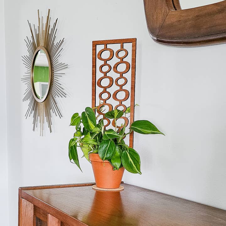 Leaf & Node - Wholesale Trellis - Indoor Houseplant Trellis - MCM Bubble (Wood)