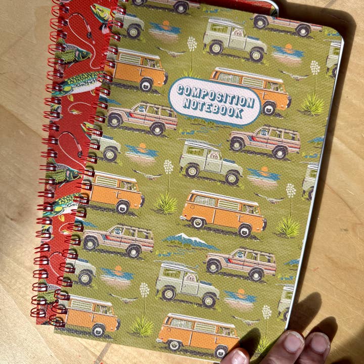 Camping Trucks Pattern Notebook for wholesale by Caroline Clark