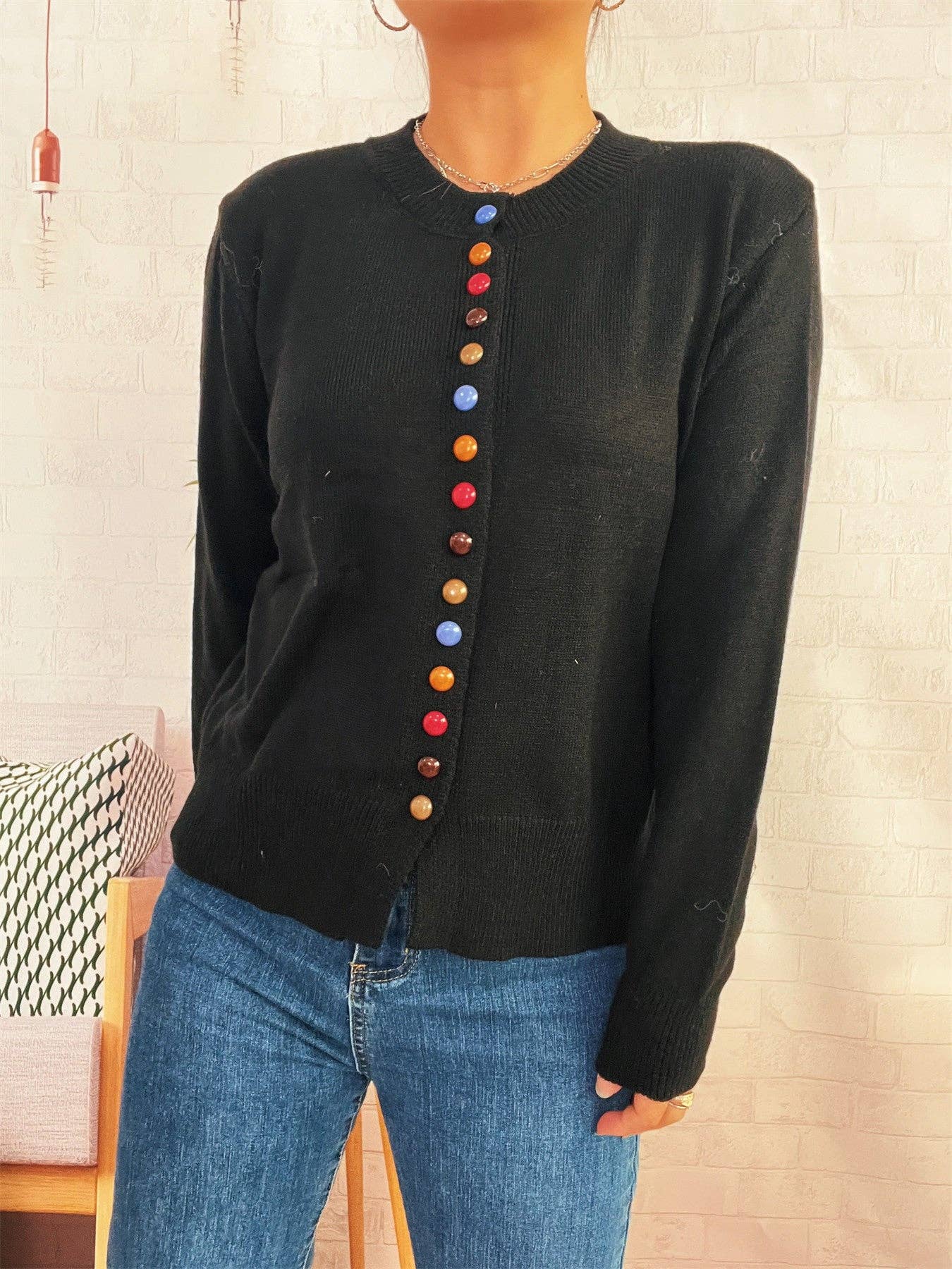 alberalkirk - Vente Cardigan – femme - Cardigan Boutonné ColorBlock Léger Options N5A2096