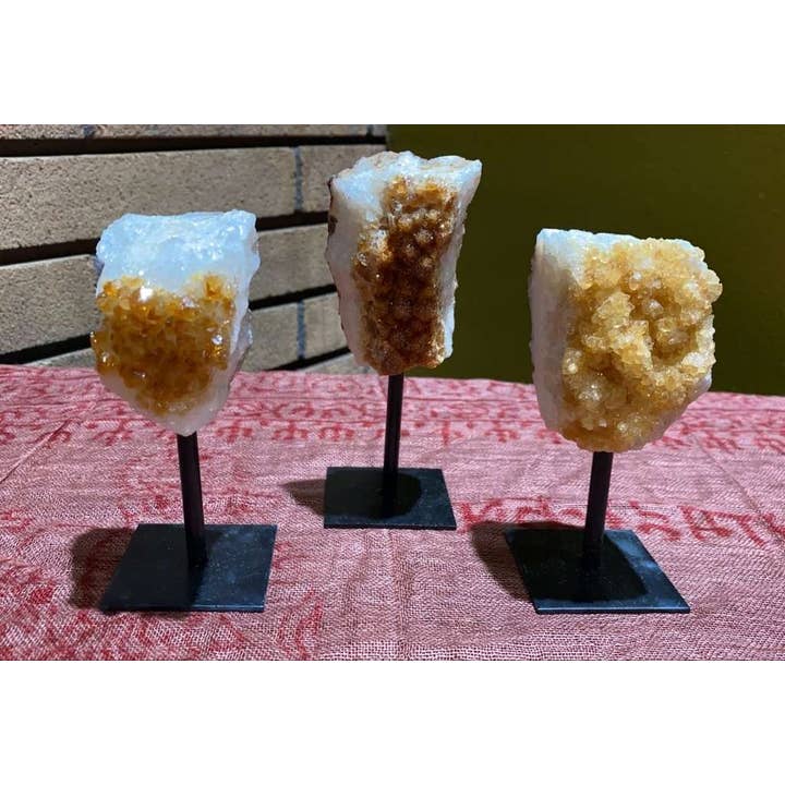 Katmandu Trading Co. - Wholesale Decorative Tabletop Object - Citrine On Metal Stand2