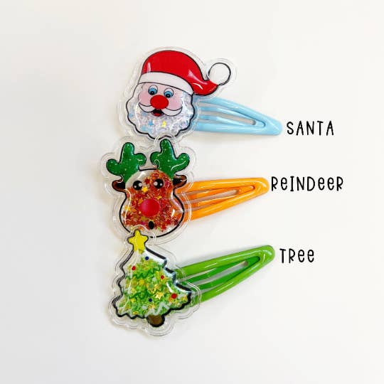 Golden Dot Lane - Wholesale Hair Clip - Kids - Christmas Confetti Shaker Hair Clips