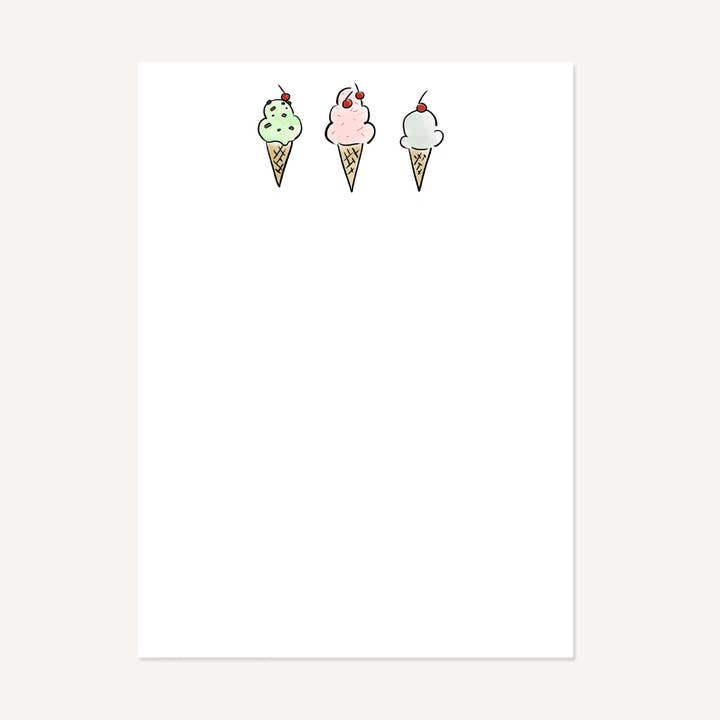 Ice Cream Trio Small Note Pad for wholesale by Lamb + Joy