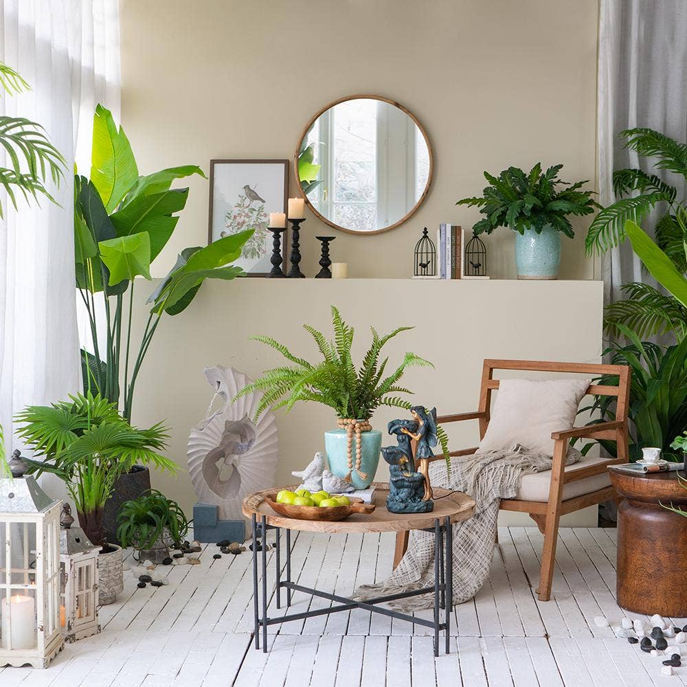 A&B Home Group Inc. - Wholesale Outdoor Ornament/Decor - 16.9x10.2x31.9" White Abstract Water Fountain with Blue Base6