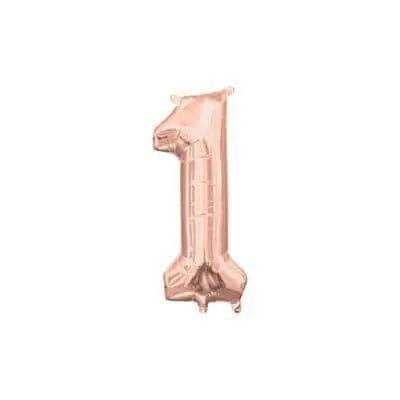 16" Number 1 Rose Gold (Air-Filled) for wholesale by Party Expo, LLC