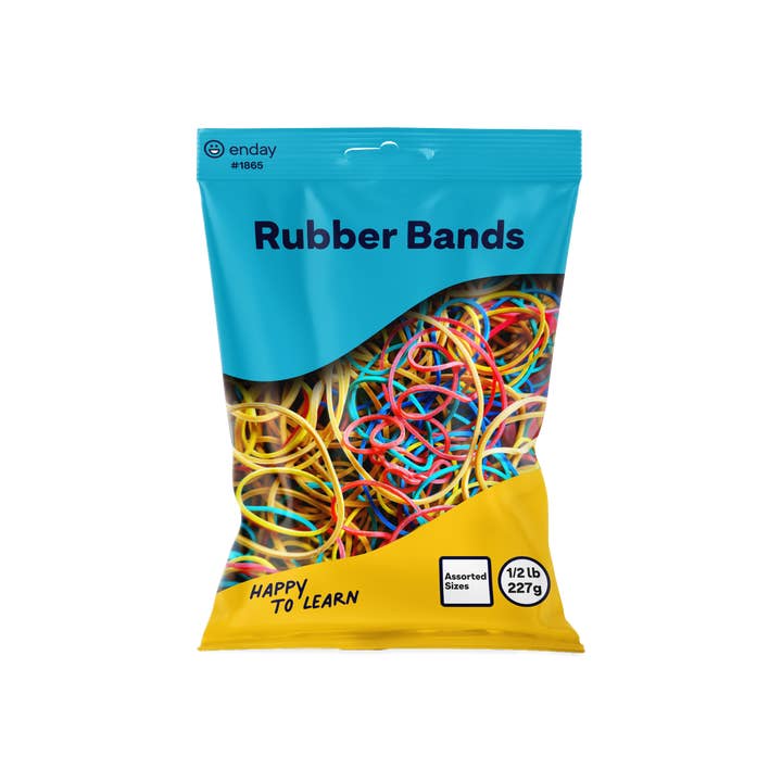 enday - Wholesale Classic Toy - Kids - 0.5 Lbs 227G. Assorted Colors And Sizes Rubber Bands