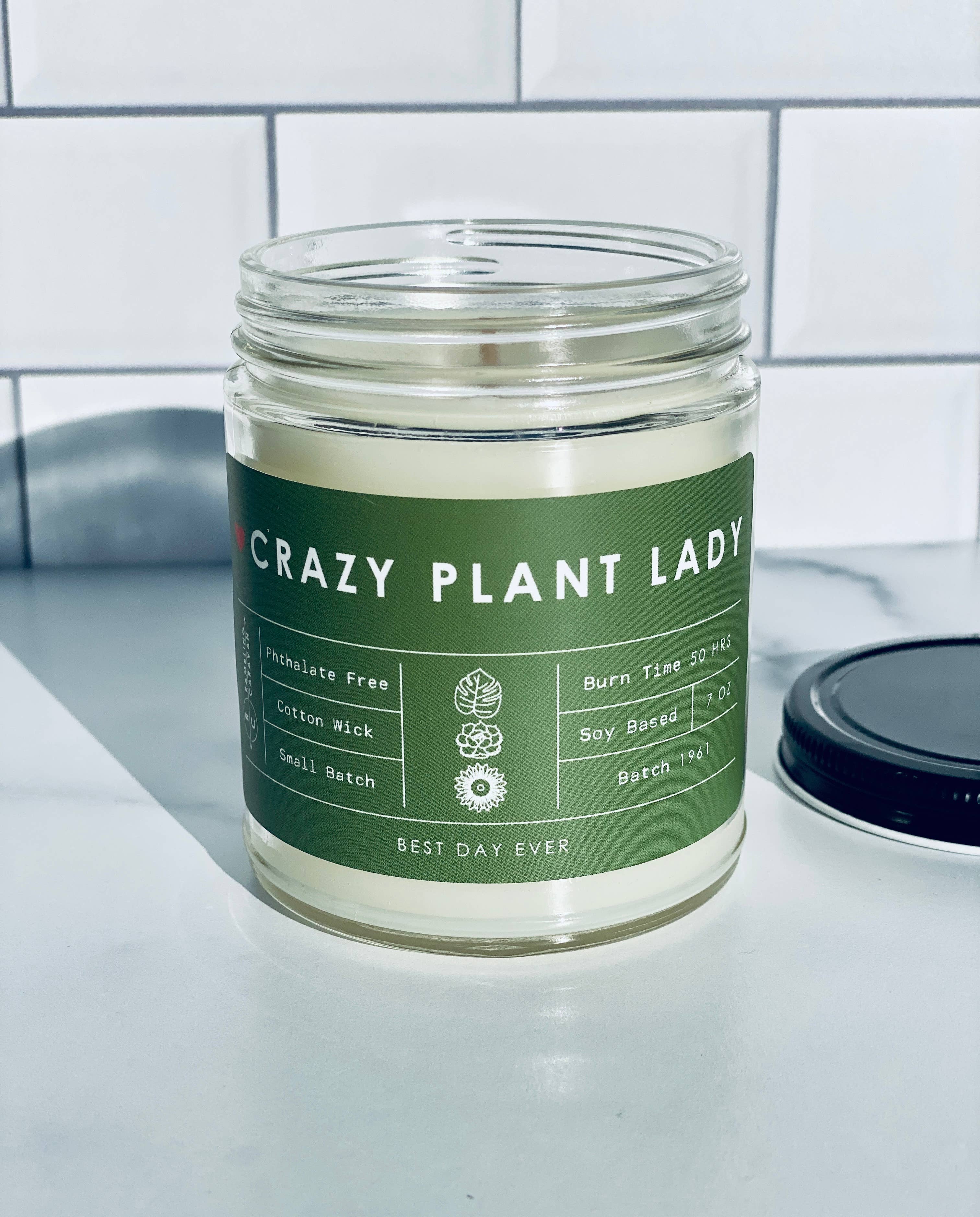 Rambling Caravan - Wholesale Jar/Filled Candle - Crazy Plant Lady Candle3