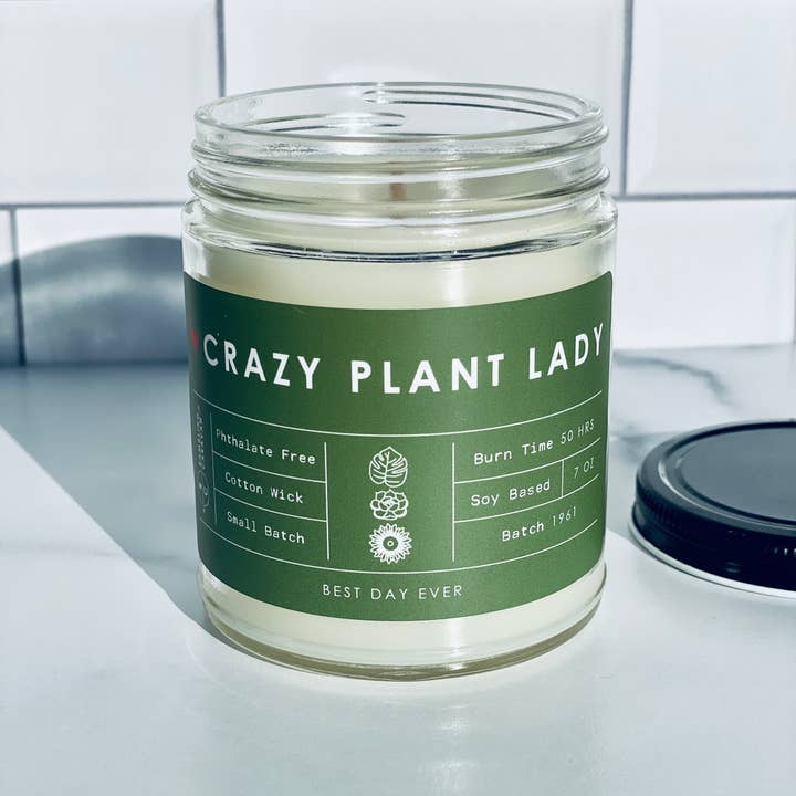 Rambling Caravan - Wholesale Jar/Filled Candle - Crazy Plant Lady Candle3