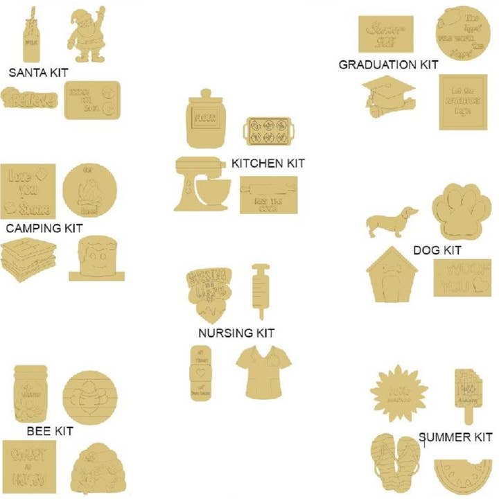 Tier Tray Unfinished Wood Cutout Kits for wholesale by Diverse Woodworking