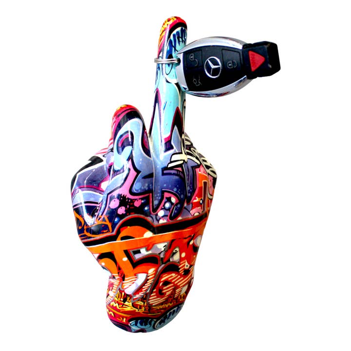 Interior Illusions Plus - Wholesale Wall Accent - Street Art Middle Finger hand Wall Mount - 9" tall