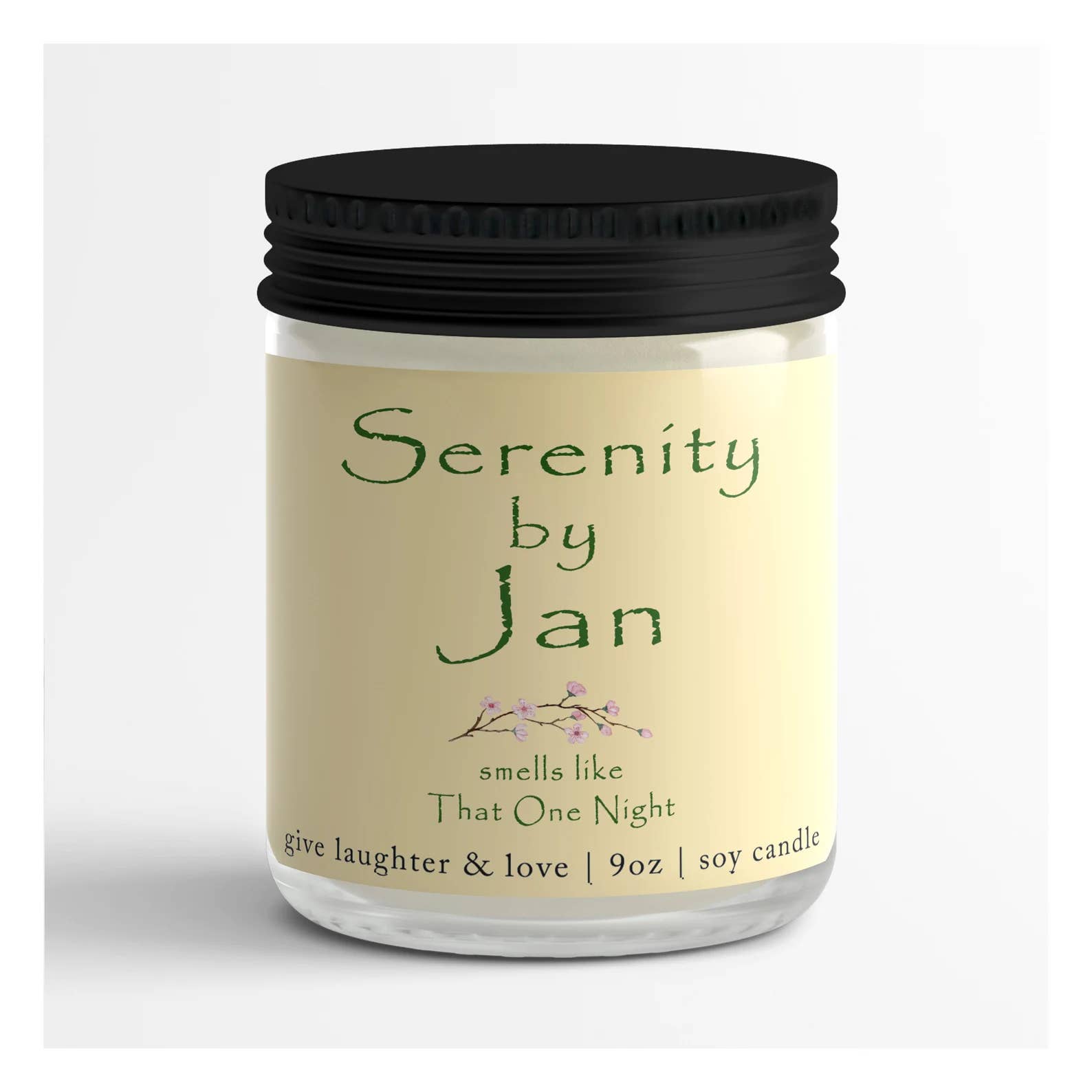 Give Laughter and Love - Wholesale Jar/Filled Candle - Serenity by Jan...Smells like that one night....yellow