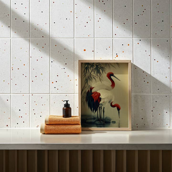 IuliiaArtPrints - Wholesale Art Print - Japandi Wabi Sabi Decor – Two Red-Crowned Cranes Artwork5