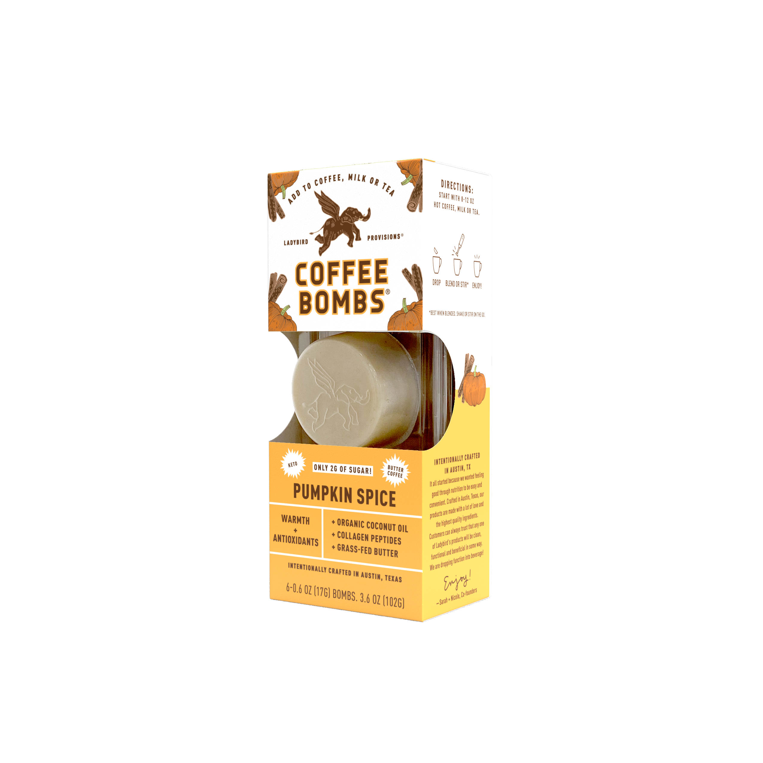 Ladybird Provisions - Wholesale Creamer - Pumpkin Spice Coffee Bombs, 6 ct1