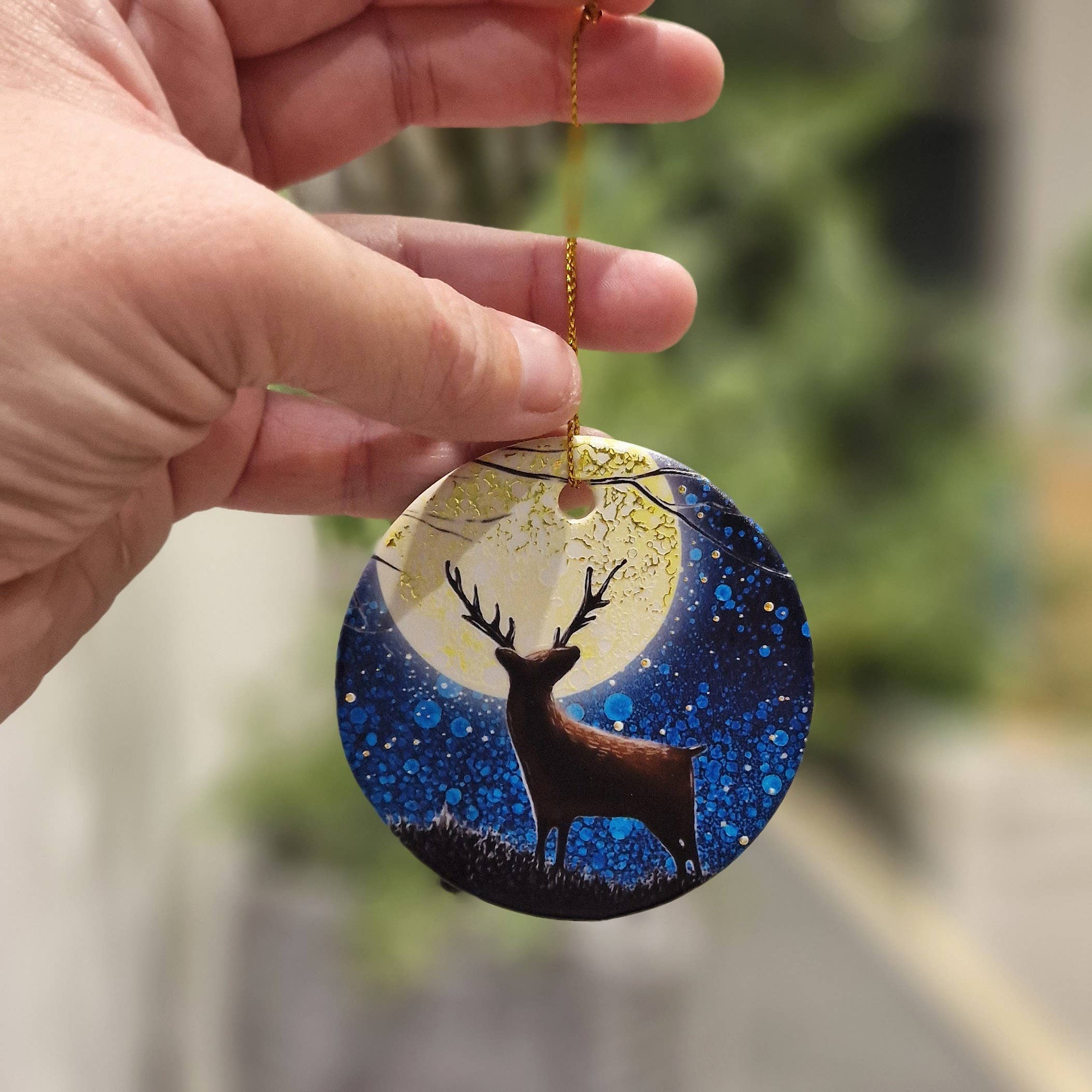 By Jo Crafts - Vente Objets de décoration - Décoration suspendue arbre hibou & cerf1