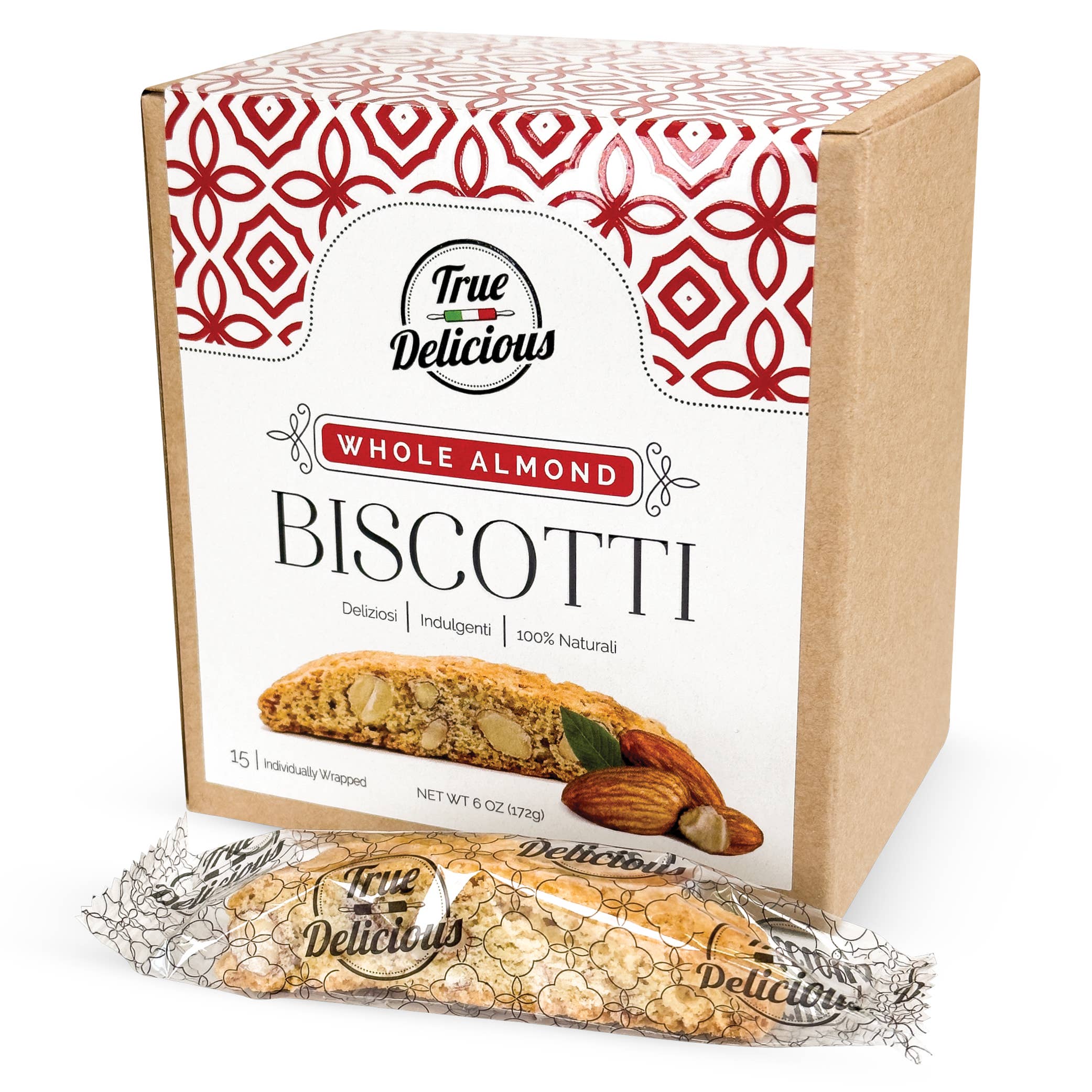 True Delicious - Wholesale Cookie - Elegant Italian BISCOTTI Box, Case of 60
