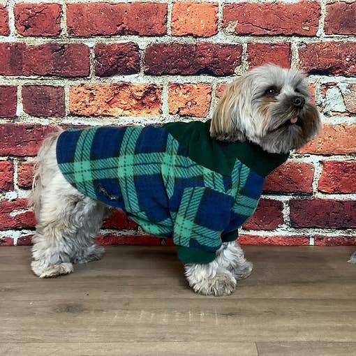Grön Tartan Vattentålig hundfleece för wholesale av Bella Katee Pets