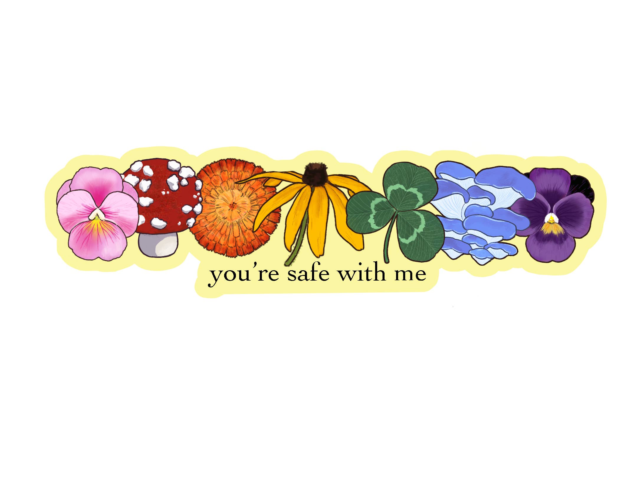 PRIDE “you’re safe with me” Sticker for wholesale by Opal's Art
