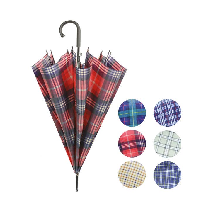 Semi-Golf Automatic Umbrella, Scottish Print. Ref-916S for wholesale by Cuatrogotas