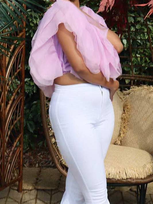 Chifon fluffy flæseafgrøder for engroshandel hos Queen Fashion