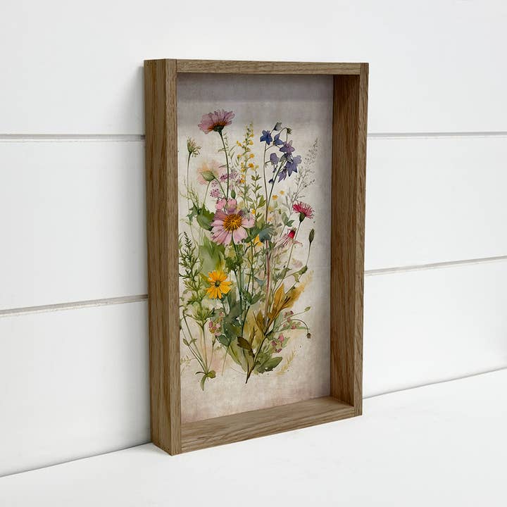 Hangout Home - Wholesale Art Print - Gathered Wildflowers - Framed Flower Canvas Art - Farmhouse