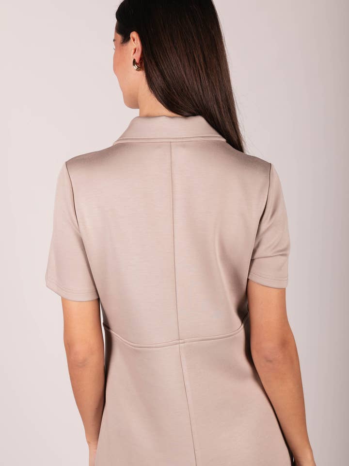 P. CILL - Wholesale Dress - Women's - P. CILL Butter Modal Quarter Zip Short Sleeve Dress25