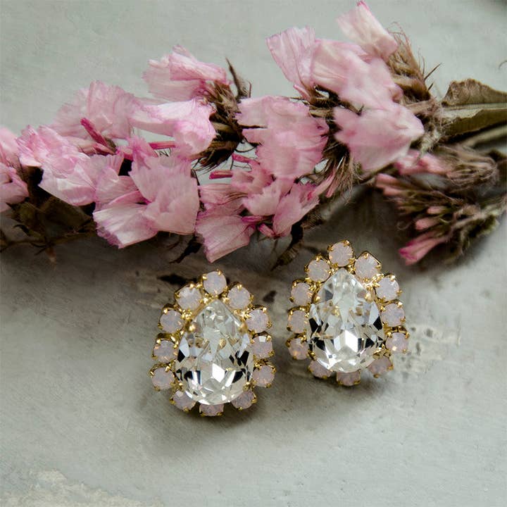 e.b. jewelry studio – Engroshandel Hængeøreringe og creoløreringe – Vintage guld Lucia Swarovski krystal øreringe