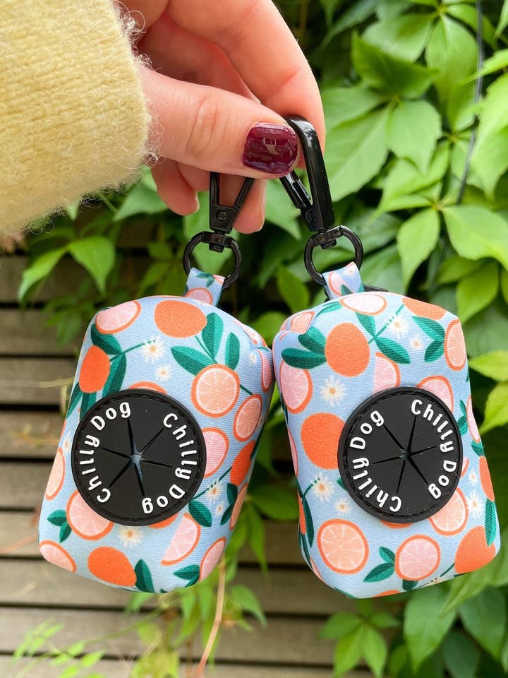 Orange Tangerine Dream Puppy Dog Poo Bag Holder for wholesale by Chilly Dog