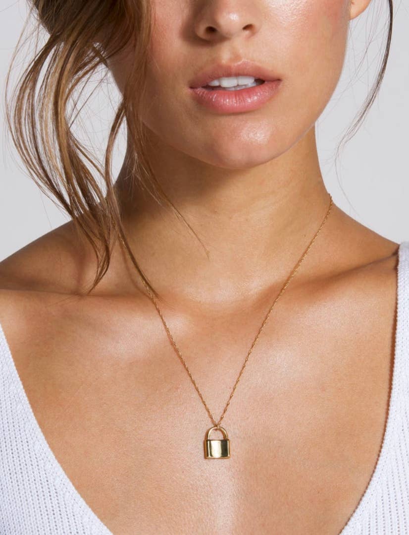 Modern Opus – Engroshandel Halskæde med vedhæng – Halskæde med lås i forgyldt sterlingsølv, 16"1