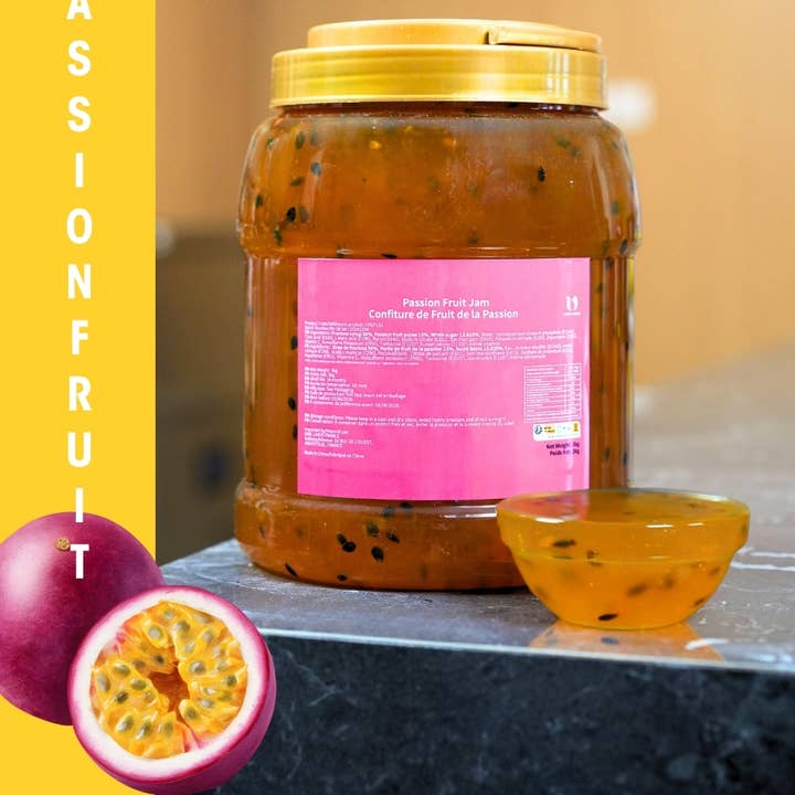 Passionsmarmelade (3 kg) 60 portioner - 1:4 (50 g/200 ml) for engroshandel hos UHOO FRANCE