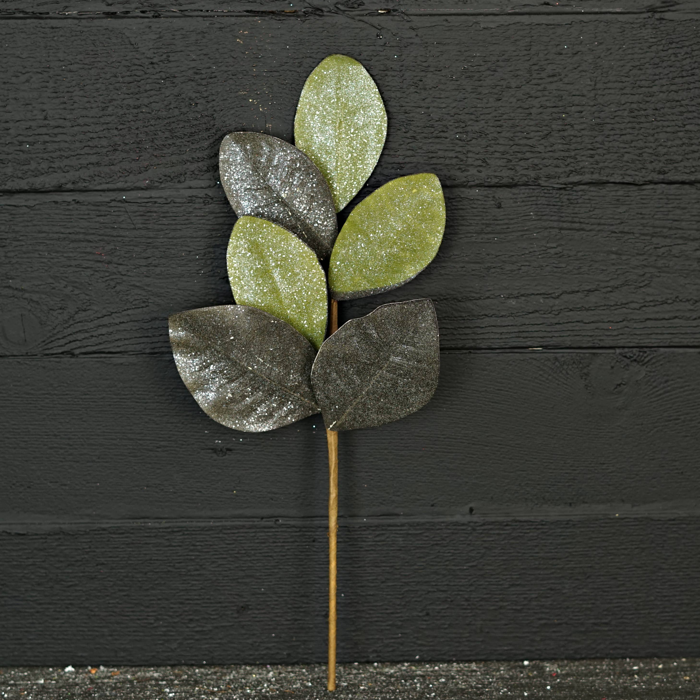 Impressive Enterprises, Inc. - Wholesale Christmas Decoration - ISB73135- 20in Vintage Glitter Magnolia Leaves pick5
